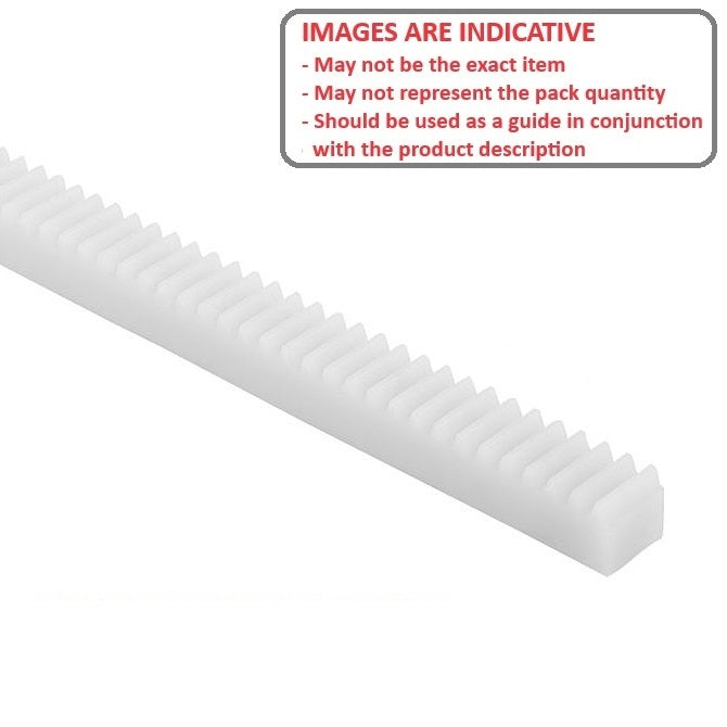 1219453 | RGEAM0.5-300-N (Each) --- Rack Gears - 301.59x3x9 mm Metric - Plastic
