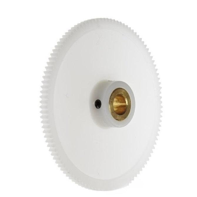 Spur Gears - 40 tooth - 16x3 mm Hubbed - Acetal - Brass Insert Gear