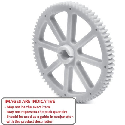 1180750 | G127B-080-D16-095-127-AGPD (Each) --- Spur Gears - 80 tooth - 127x12.7 mm Hubbed - Glass Filled Acetal Gear
