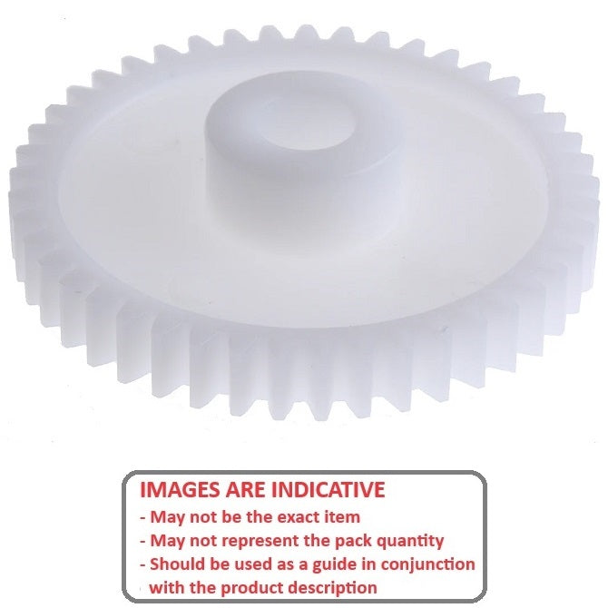 1165508 | G022B-055-M04-050-040-A-P (PK-2) --- Spur Gears - 55 tooth - 22x4 mm Hubbed - Acetal - No Insert Gear