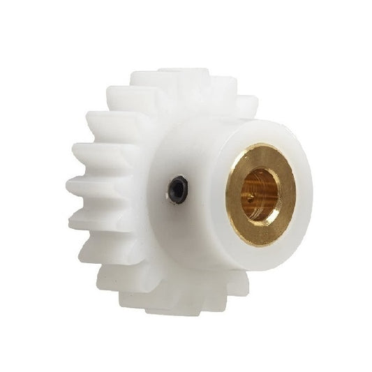 Spur Gears - 12 tooth - 9.525x3.175 mm Hubbed - Acetal - Brass insert Gear