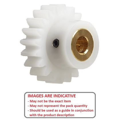 1127132 | G018B-022-M08-030-040-AB-G (Each) --- Spur Gears - 22 tooth - 17.6x4 mm Hubbed - Acetal Gear