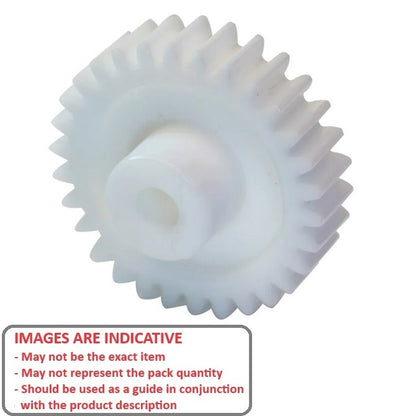 1107402 | G006B-015-M04-050-030-A-P (PK-10) --- Spur Gears - 15 tooth - 6x3 mm Hubbed - Acetal - No Insert Gear