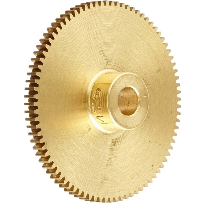 Spur Gears - 54 tooth - 57.15x7.938 mm Hubbed - Brass Gear