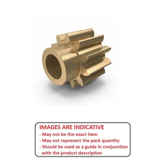 1117651 | G019B-018-V24-064-048-B-P (Each) --- Spur Gears - 18 tooth - 19.05x4.762 mm Hubbed - Brass Gear