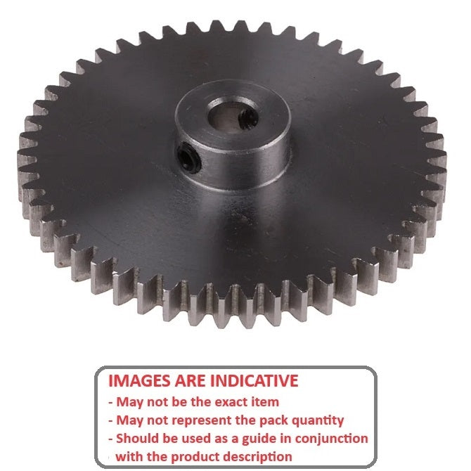 1161609 | G025B-050-M05-050-050-S3-G (Each) --- Spur Gears - 50 tooth - 25x5 mm Hubbed - Stainless Steel 303/304 Similar to A2, 18-8 HRB80 Gear