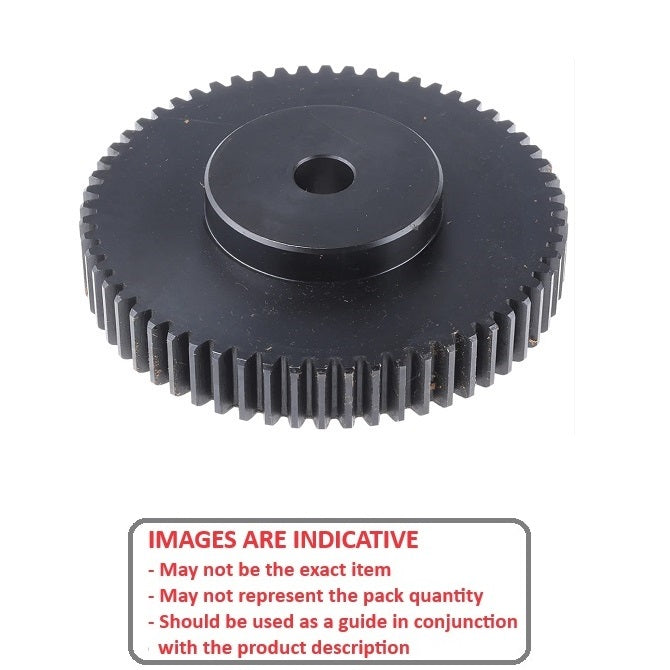 1170764 | G062B-062-M1-100-100P-C (Each) --- Spur Gears - 62 tooth - 62x10 mm Hubbed - Carbon Steel S45C Gear