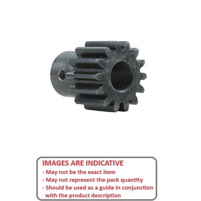 1097040 | G013B-012-V24-064-064-CG (Each) --- Spur Gears - 12 tooth - 12.7x6.35 mm Hubbed - Steel 0.20 carbon steel with no subsequent treatment Gear