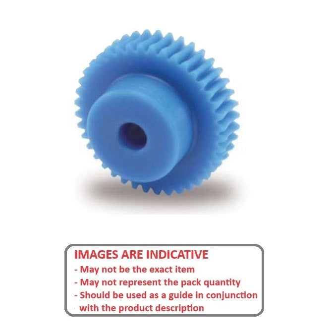 1002650 | WG1R-080-030-050-ACE (Each) --- Worm Gears - Pitch Module 0.8 - 30 tooth - 4 Deg 24 Min Module 0.8 - Polyacetal White Gear