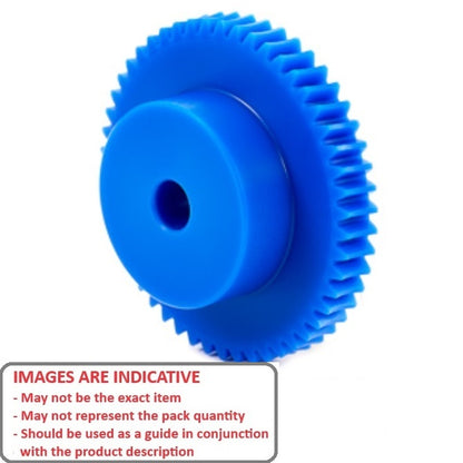 1036150 | WG1R-100-050-080-ACE (Each) --- Worm Gears - Pitch Module 1.0 - 50 tooth - 3 Deg 35 Min Module 1.0 - Polyacetal White Gear