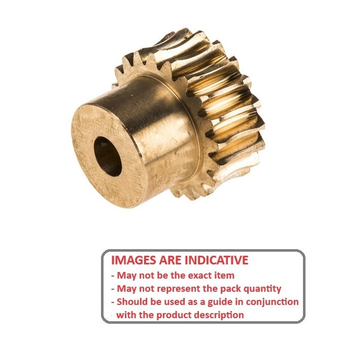 1001967 | WG1R-050-020-030-BR (Each) --- Worm Gears - Pitch Module 0.5 - 20 tooth - 3 Deg 11 Min Module 0.5 - Brass - C3604B Gear