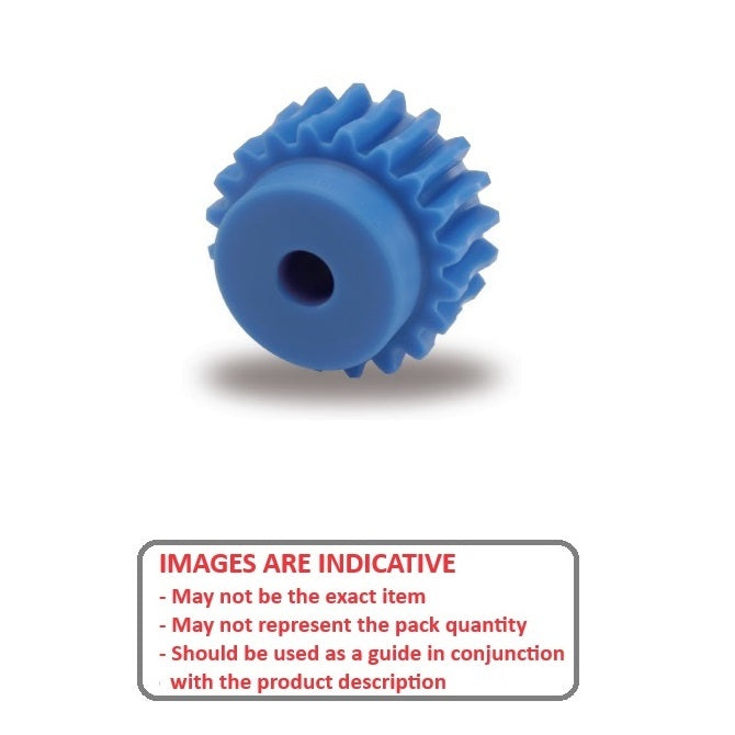 1232002 | WG1R-100-020-060-NY (Each) --- Worm Gears - Pitch Module 1.0 - 20 tooth - 3 Deg 35 Min Module 1.0 - Nylon Polyamide 6/6