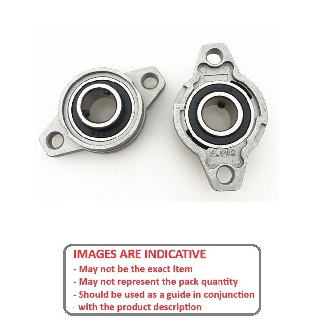 1092495 | KFL000 (Each) --- Flanged 2 Bolt Housing and Bearing Assembly - 10x36x60 mm Rigid - Aluminium