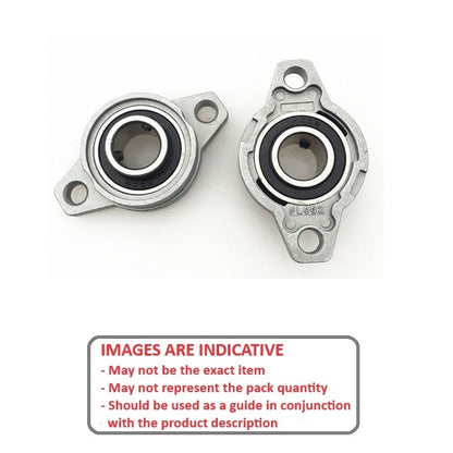 1092495 | KFL000 (Each) --- Flanged 2 Bolt Housing and Bearing Assembly - 10x36x60 mm Rigid - Aluminium