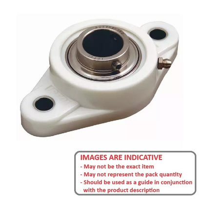 1102654 | IP-160RS (Each) --- Flanged 2 Bolt Housing and Bearing Assembly - 12.7x33.734x112.7 mm Rigid - Thermoplastic and Chrome Stainless Steel