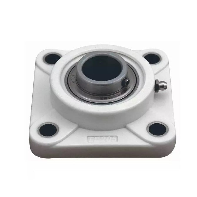 Flanged 4 Bolt Housing Assembly - 19.05x13.494x85.725 mm - Thermoplastic and Chrome Steel