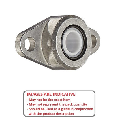1072931 | HF1-250-A (PK-2) --- Flanged 2 Bolt Housing and Bearing Assembly - 6.35x31.75x41.4 mm Self Aligning - Delrin ™