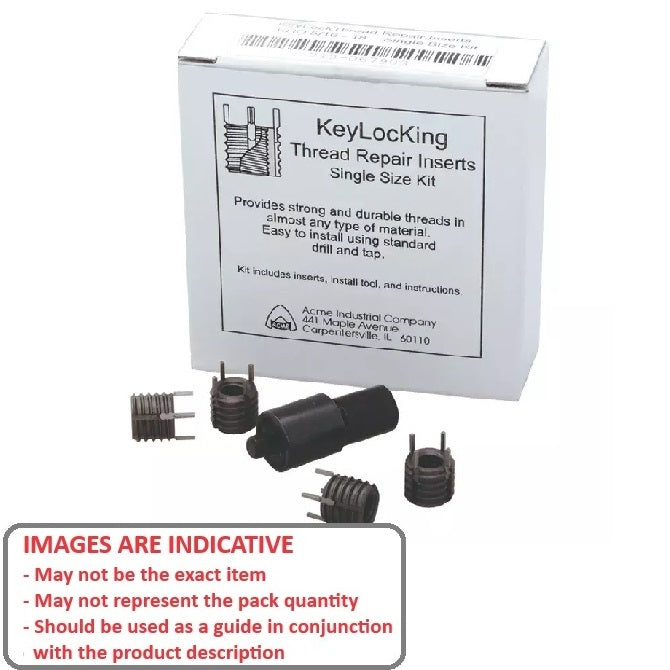 1087429 | KLI-0953-KIT-SS --- Thread Repair Sets Keylocking Inserts - 3/8-16 UNC (9.53mm) x  9/16-12 UNC x 12.7 mm