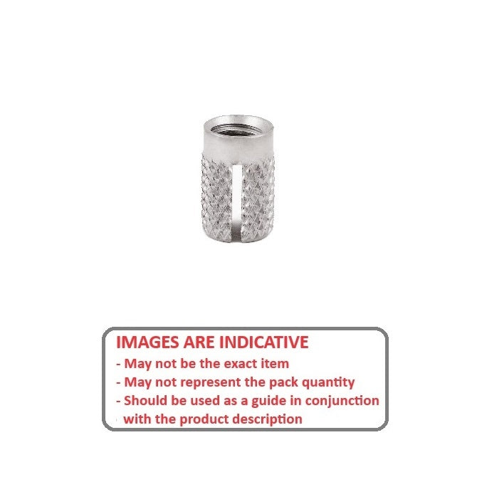 1043321 | IN-EP-029C-048-S3 (Each) --- Expansion Inserts - 4-40 UNC - 2.85mm - 3.96x4.78 mm Press In - Stainless Steel 303/304 Similar to A2, 18-8 HRB80 Insert