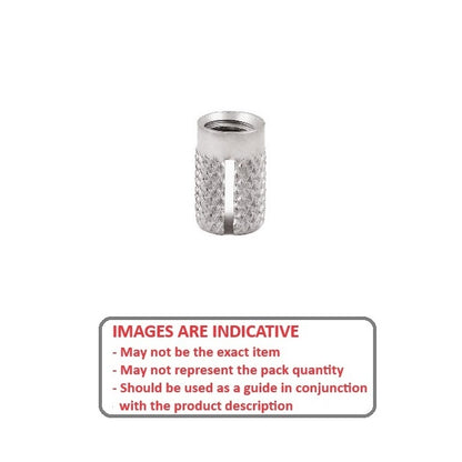 1043321 | IN-EP-029C-048-S3 (Each) --- Expansion Inserts - 4-40 UNC - 2.85mm - 3.96x4.78 mm Press In - Stainless Steel 303/304 Similar to A2, 18-8 HRB80 Insert