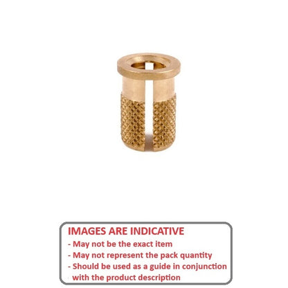 1070798 | IN-EP-064C-127-FB (PK-10) --- Expansion Inserts - 1/4-20 UNC - 6.35mm - 7.938x12.7 mm Press In - Brass Insert