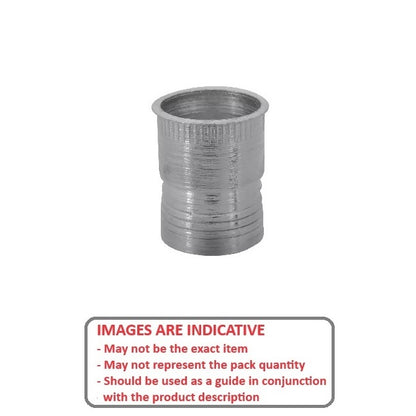 1049988 | IN-RIV-035C-064-TS (PK-100) --- Rivet Nuts Inserts - 6-32 UNC - 3.5mm - 5.46x9.52 mm Klik - Steel - Cadmium Finish Insert