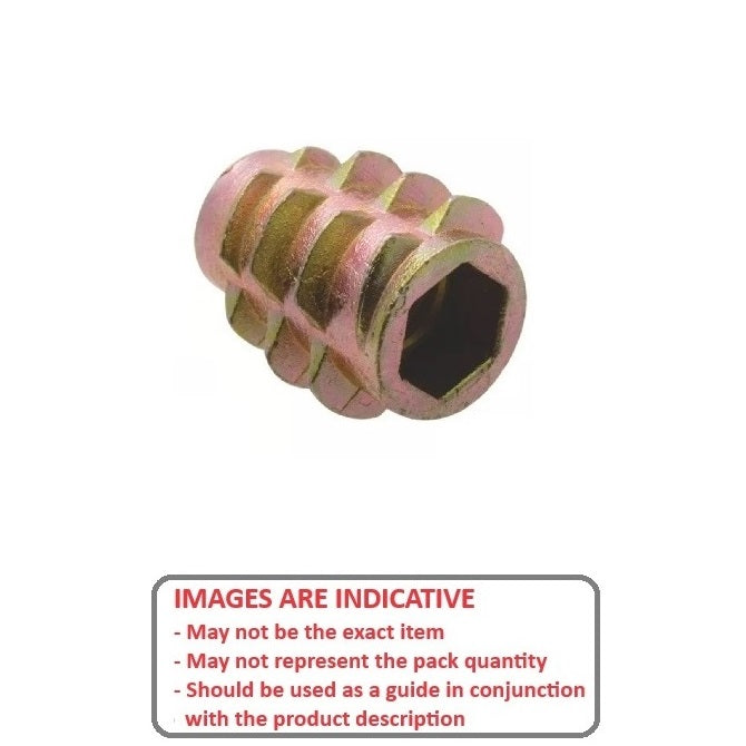 1054900 | IN-TP-042C-10-WHL (PK-5) --- Self Tapping Inserts - 8-32 UNC - 4.17mm - 6x10.008 mm For Wood