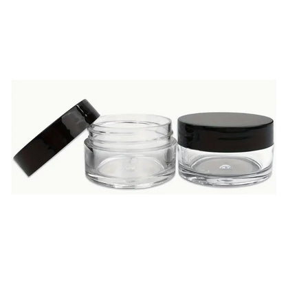 Bottles Containers -  Plastic Jar 10 ml - Clear Plastic with Back Screw Top - Plastic