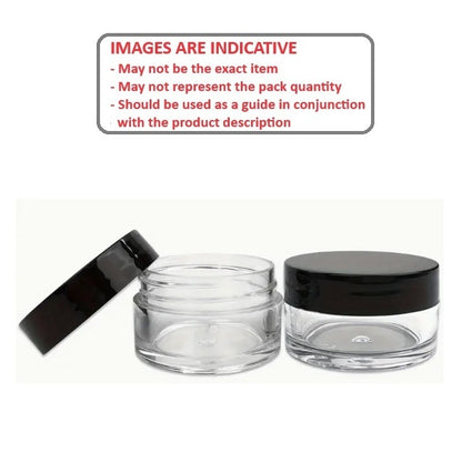 1231659 | JAR-035-020 (PK-10) --- Bottles Containers - Type Plastic Jar 10 ml - Clear Plastic with Back Screw Top - Plastic Container