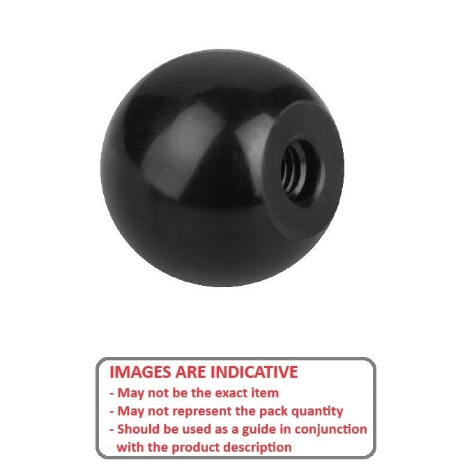 1102702 | KF127C-038-TPH (Each) --- Ball Knobs - 1/2-13 UNC - 12.7mm - 38.1 - - Female Threaded - Phenolic Knob