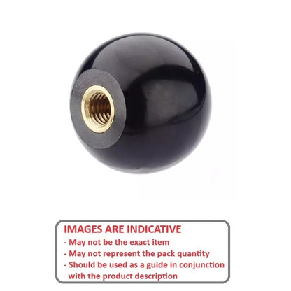 1082079 | KF080M-035-TPH-IN (Each) --- Ball Knobs - M8 - 8x1.25mm - 35 - - Female Threaded - Phenolic Knob