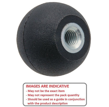 1082045 | KF080M-032-TTPL-ST (Each) --- Ball Knobs - M8 - 8x1.25mm - 32x12 mm Female Threaded - Thermoplastic Knob