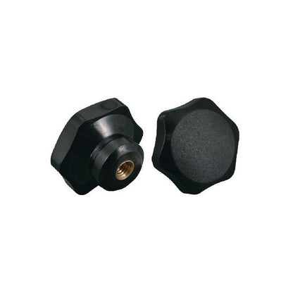 1072510 | KF064C-022-6L-BR (Each) --- Lobe Knobs - 1/4-20 UNC - 6.35mm - 22.1x9.9 mm Six Lobe - Brass Knob