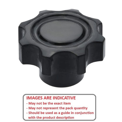 1092552 | KF100M-040-8L (Each) --- Lobe Knobs - M10 - 10x1.5mm - 40x17 mm Eight Lobe - Phenolic and Brass Knob