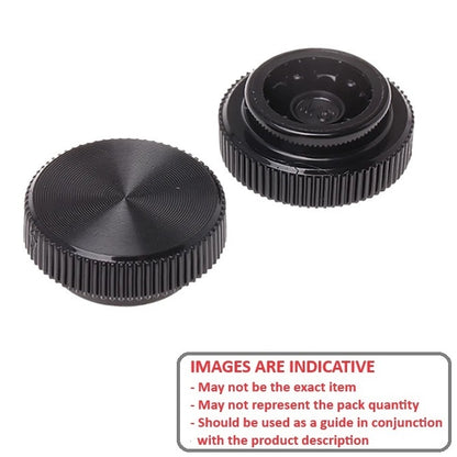 1066903 | KF060M-015-KN-PH (Each) --- Knurled Knobs - M6 - 6x1mm - 15x9 mm Female - Phenolic Knob