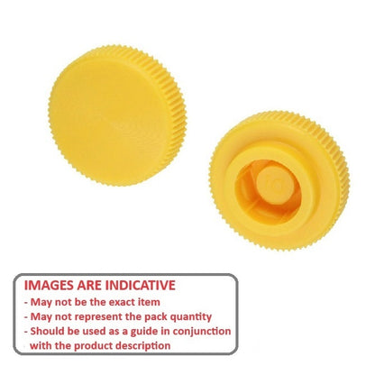 1067330 | KM060M-019-KNU-Y (PK-10) --- Thumb Knobs - M6 - 6.00mm - - Use Own Screw 19x7.6 mm For Cap Screws - Plastic Knob