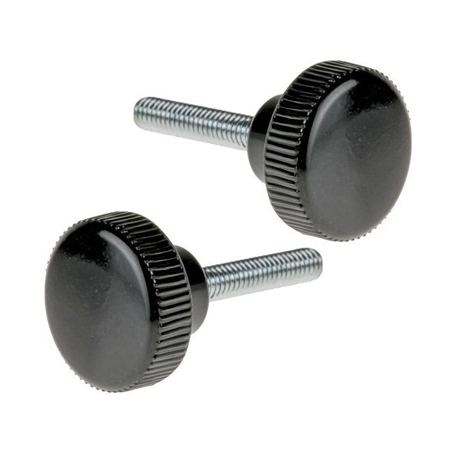 Knurled Knobs - M6 -6x1mm- 15x8 mm - Polypropylene with Steel Shank