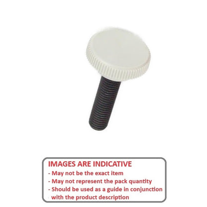 1043366 | KM029C-008-0635-KNU-G (PK-2) --- Thumb Knobs - 4-40 UNC - 2.85mm - 7.94x6.4 mm Male With Cap Screw - Plastic Knob