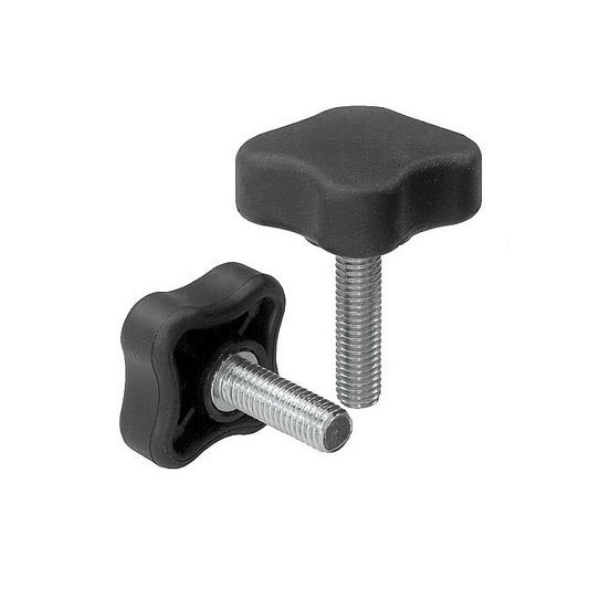 1077284 | KM079C-040-4L32 (Each) --- Lobe Knobs - 5/16-18 UNC - 7.94mm - 39.88x31.8 mm Four Lobe - Plated Steel Knob