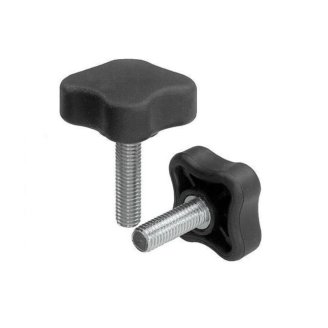 1073015 | KM064C-032-4L25A (Each) --- Lobe Knobs - 1/4-20 UNC - 6.35mm - 32x25.4 mm Four Lobe - Plated Steel Knob