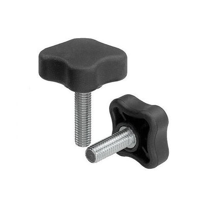 1073015 | KM064C-032-4L25A (Each) --- Lobe Knobs - 1/4-20 UNC - 6.35mm - 32x25.4 mm Four Lobe - Plated Steel Knob