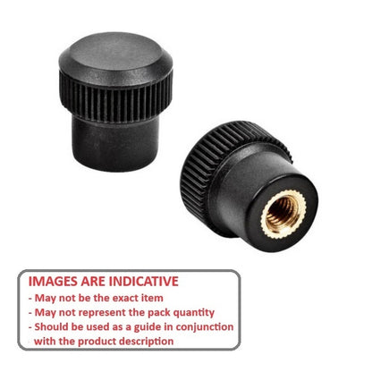1067196 | KF060M-017-THM (Each) --- Thumb Knobs - M6 - 6x1mm - 17x9 mm Female - Plastic Knob