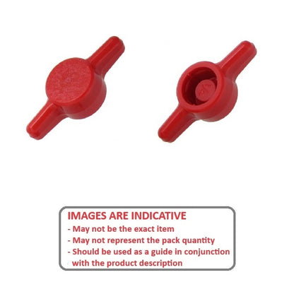 1067981 | KM060M-030-TEE-R (PK-10) --- Thumb Knobs - M6 - 6.00mm - - Use Own Screw 30x7.8 mm For Cap Screws - Plastic Knob