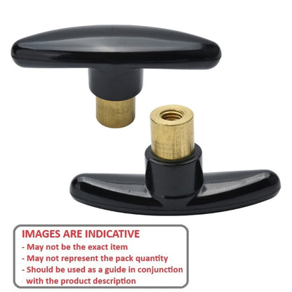 1232824 | KF060M-070-W (Each) --- Wing Knobs - M6 - 6x1mm - 70x24 mm Female