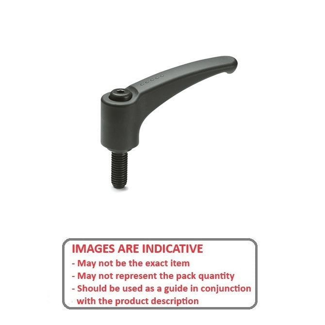 1062881 | KHD-305RS (Each) --- Adjustable Stud Handles - M5 - 5x0.8mm - 30 mm - Plastic with fibreglass reinforcement Handle