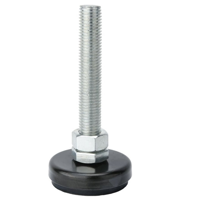 Mounts - Levelling Studded - Swivel - Black Chromate - Rubber Padded
