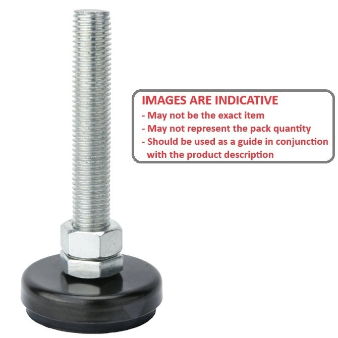 1082267 | MLM-080M-060-CZRP (Each) --- Levelling Studded Mounts - M8 - 8x1.25mm - 40x22.5 mm Swivel - Steel Mount