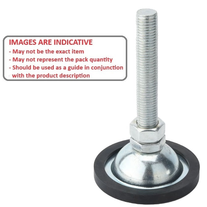 1082389 | MLM-080M-060-ZRP-ECO (PK-4) --- Levelling Studded Mounts - M8 - 8x1.25mm - 45x21 mm Economy - Steel - Zinc Mount