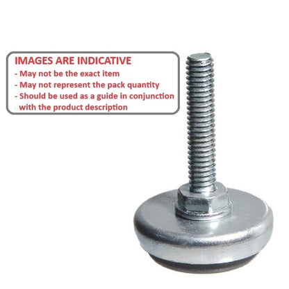 1073119 | MLM-064C-038-C-LDRP (Each) --- Levelling Studded Mounts - 1/4-20 UNC - 6.35mm - 38.1x12.7 mm Light Duty - Zinc Plated Steel Mount