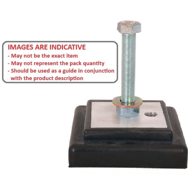 1190087 | MLM-1810-101-MC (Each) --- Levelling Studded Machine Mounts - 101.6 x 101.6 30.2 mm - 60  - Aluminium - Steel - Elastomer Duro 60 Mount